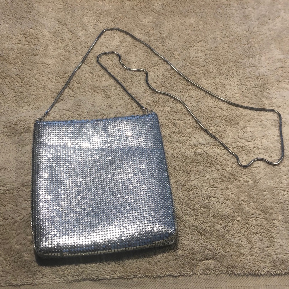 Silver mesh evening bag